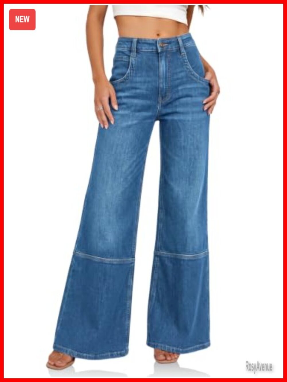 High Waisted Bell Bottom Jeans Flared Denim Tummy Control